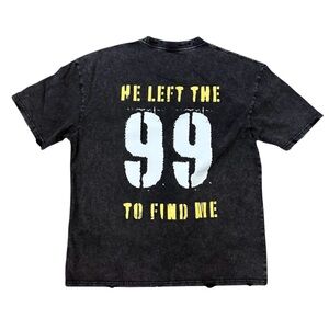 He Left The 99 Graphic Tee: Vintage Washed Christian Streetwear